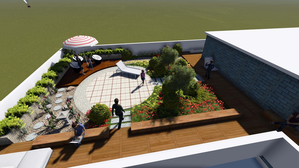 Lumion学校屋顶花园景观3D效果