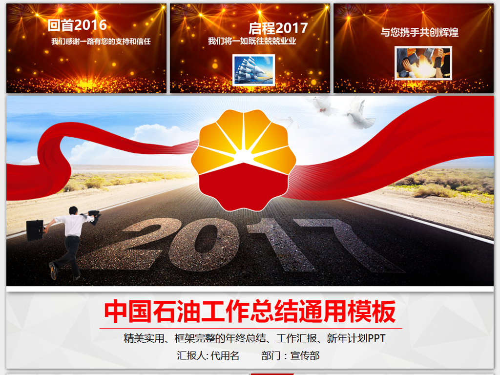 中国石油公司2017年工作总结计划PPT