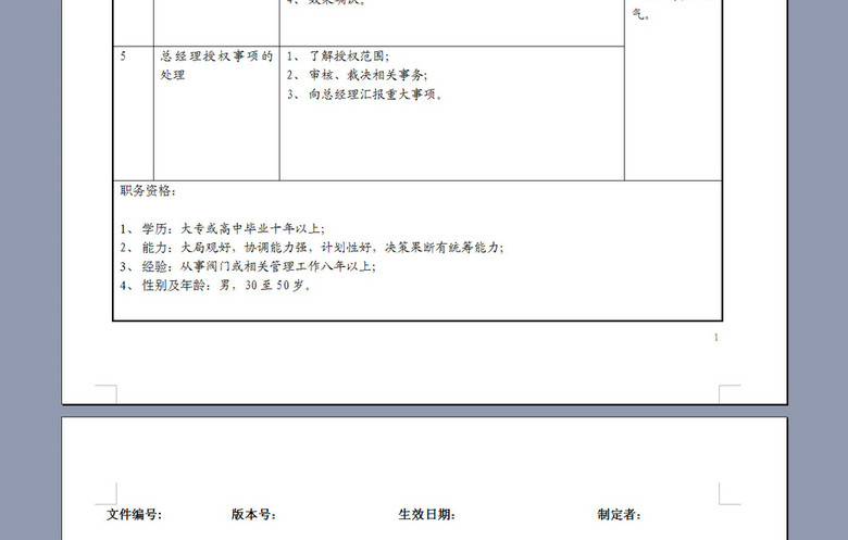 阀门副总经理岗位职务说明书描述(图片编号:1