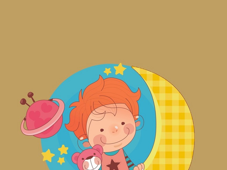 卡通图案儿童场景元素海报背景素材星球月亮宇