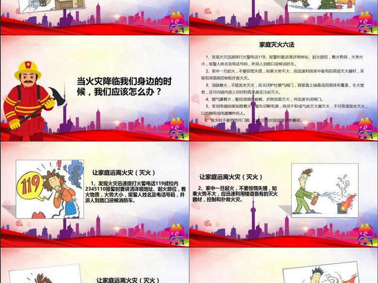 消防安全知识教育防火基础培训ppt模板(图片编