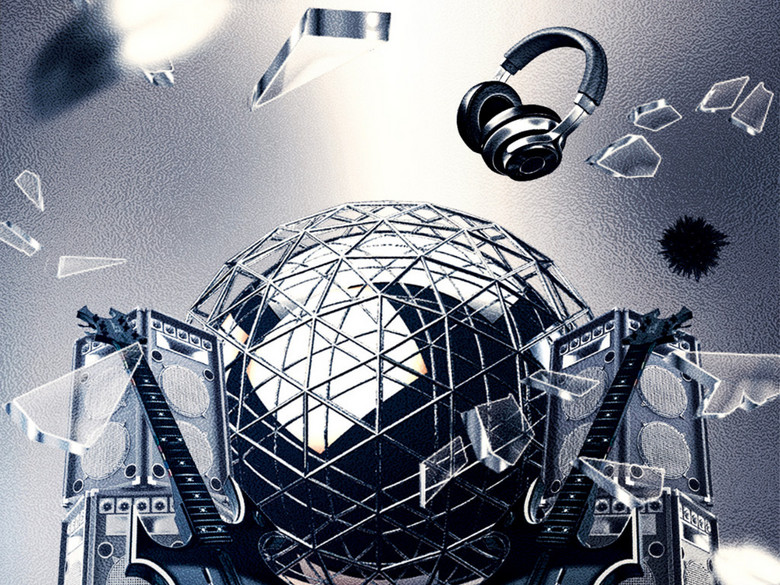 炫酷震撼摇滚电音乐队演出酒吧派对宣传海报(