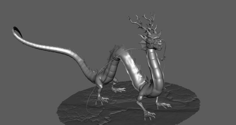 一条影视级中国龙,带牛逼动作表情,电影精度(图