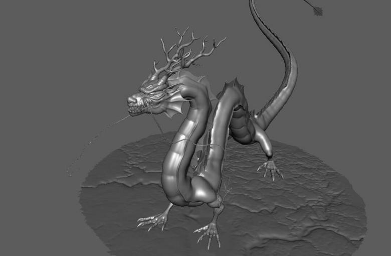 一条影视级中国龙,带牛逼动作表情,电影精度(图