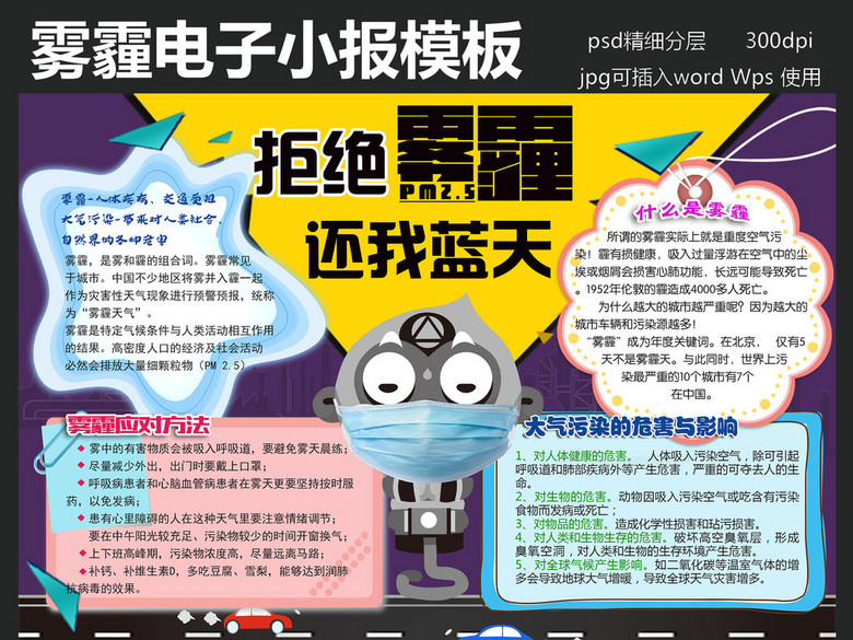 减少雾霾天气环保小报(图片编号:15961458)_环