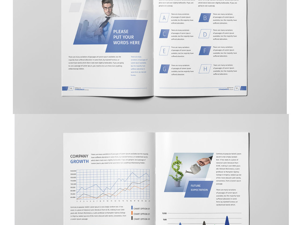 蓝色简约科技公司企业简介画册宣传册设计