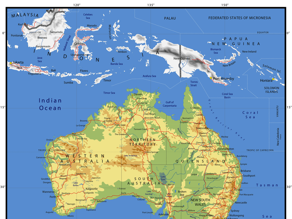 澳大利亚矢量地图图片