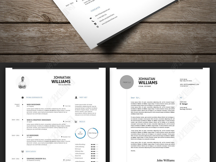 留学生英文简历A4WORD通用模板2图片下载d