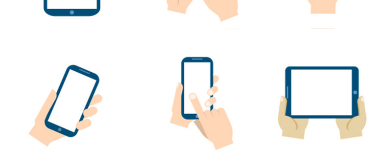 卡通扁平化手拿手机矢量素材(图片编号:15972