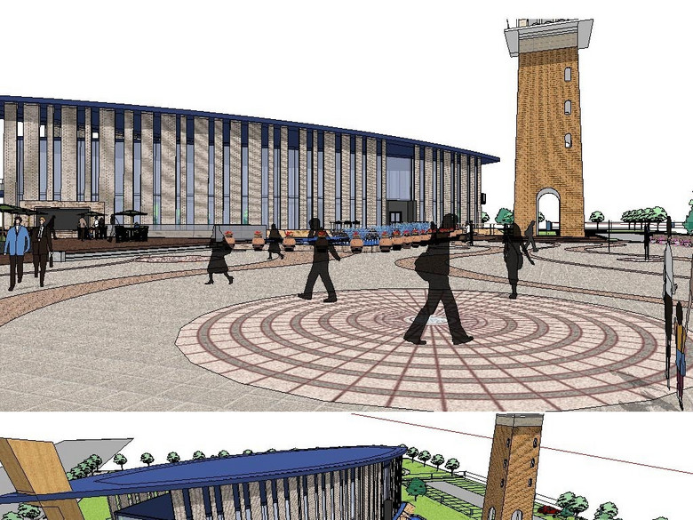 船型售楼处建筑草图大师SU模型(图片编号:15