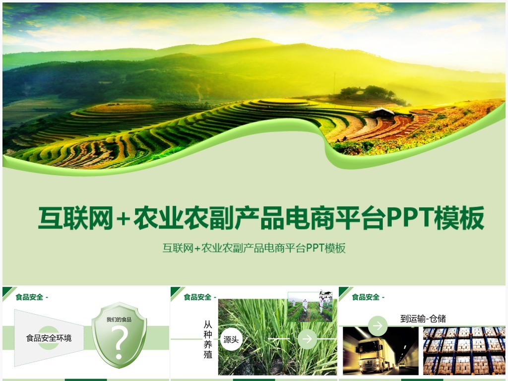 互联网农业农副产品电商平台案例PPT模板