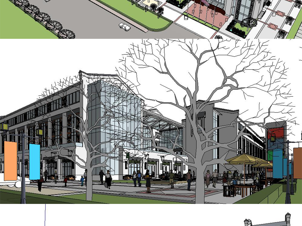 仿古商业街区SU模型