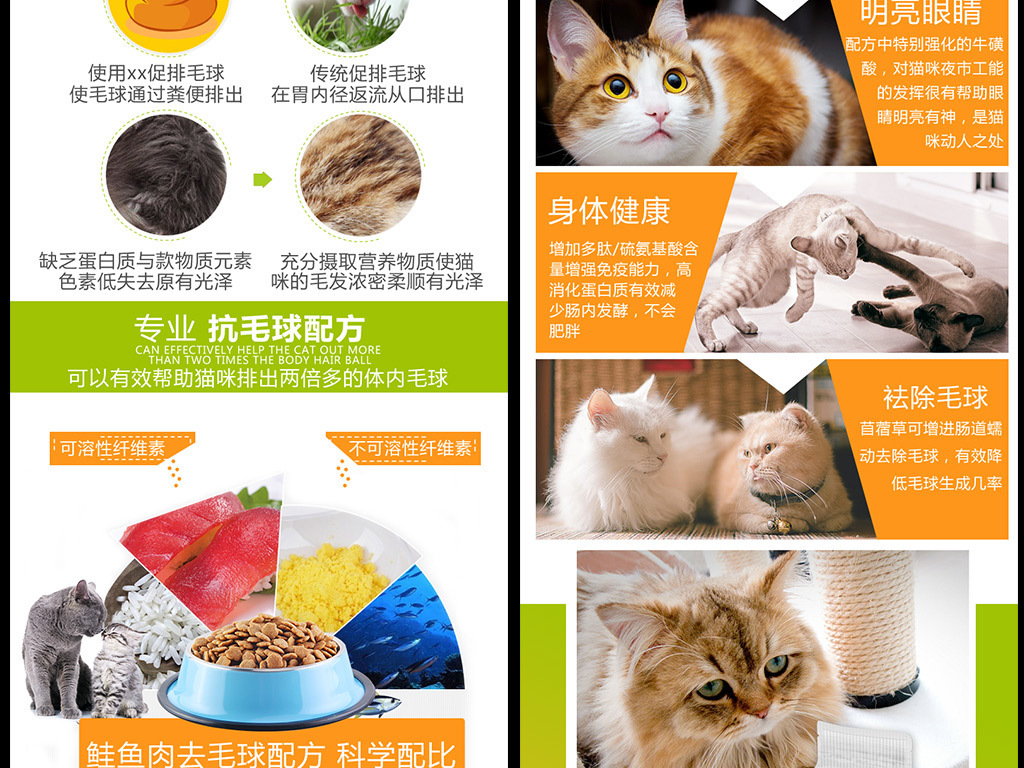 淘宝素材猫粮宠物食品通用详情页猫咪幼猫粮