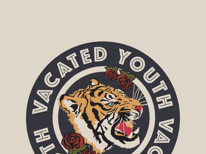 男装T恤图案设计徽章标志老虎动物(图片编号: