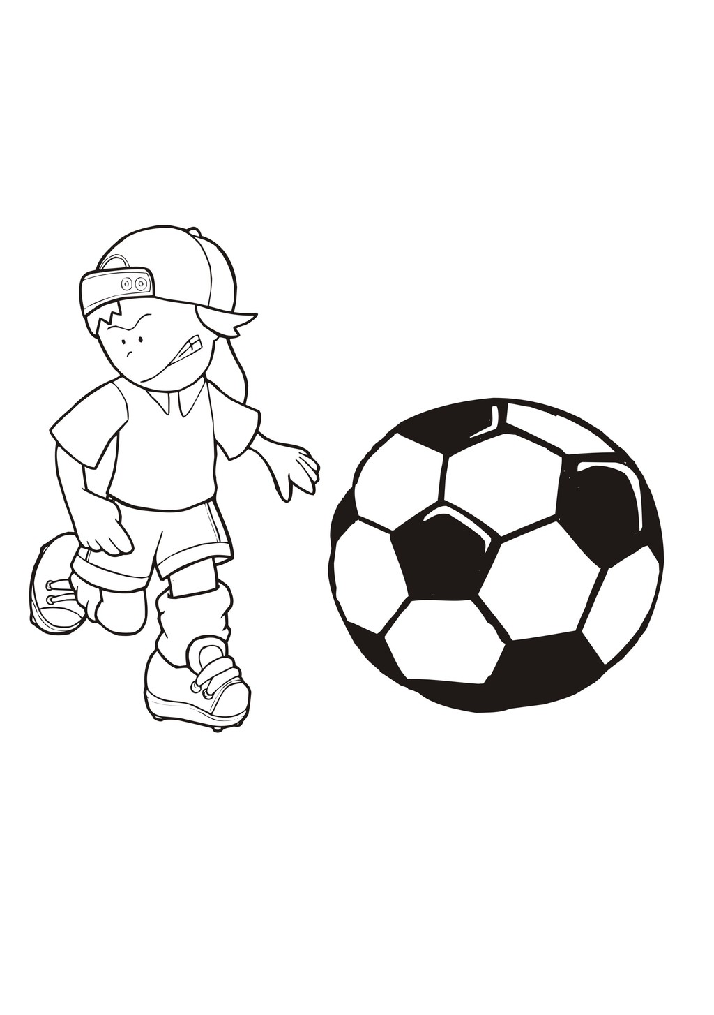 卡通足球运动员简笔画卡通人物足球