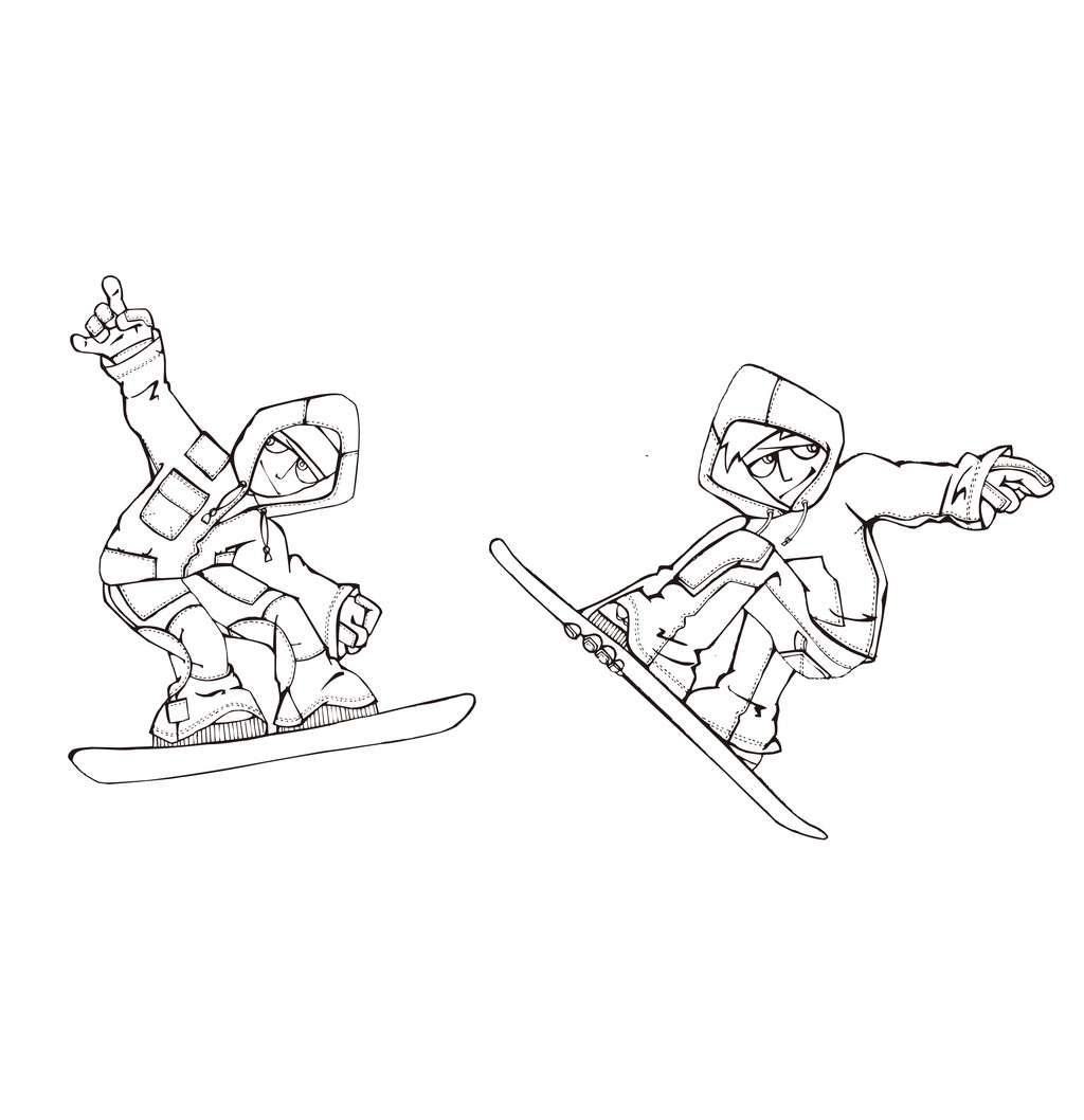 卡通运动人物简笔画滑板少年手绘人物男孩图片