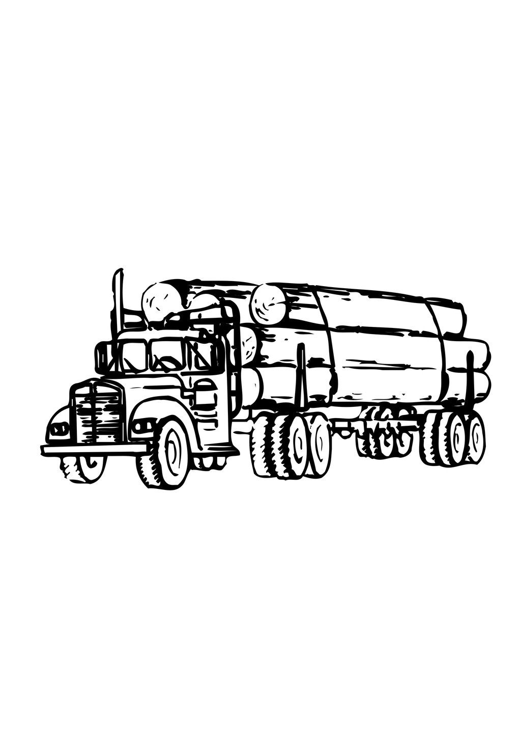 交通工具汽车简笔画卡车运输车货车生活元素图