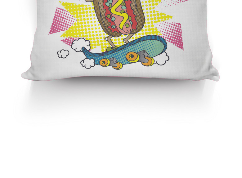 汉堡热狗卡通图案抱枕图案英文字体(图片编号