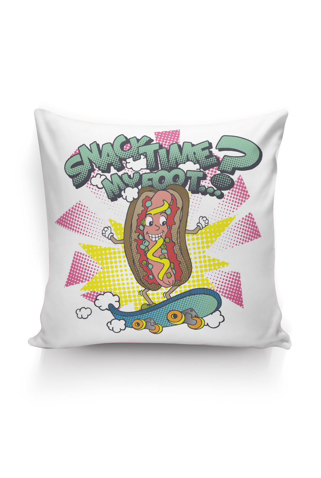 汉堡热狗卡通图案抱枕图案英文字体图片设计素