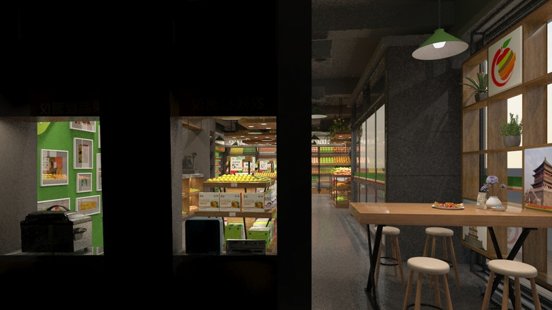 3D模型商场超市货架收银台水果超市007(图片