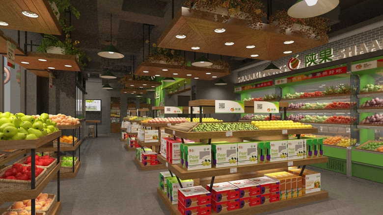 3D模型商场超市货架收银台水果超市007(图片