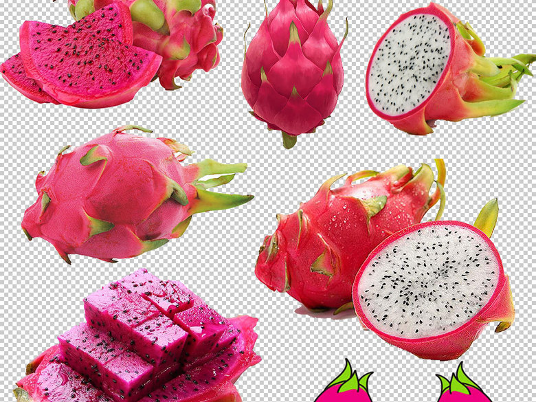 美味火龙果水果海报PNG素材(图片编号:16015