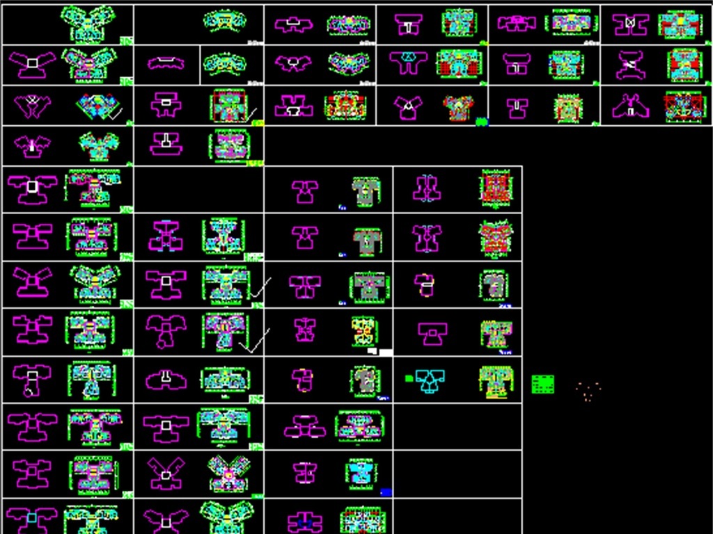 一梯四户户型图CAD设计
