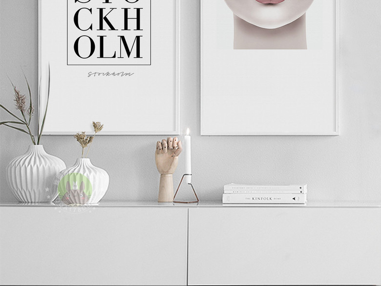 北欧简约黑白化妆品无框装饰画(图片编号:160