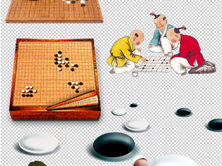 围棋下棋道具海报PNG素材(图片编号:160237