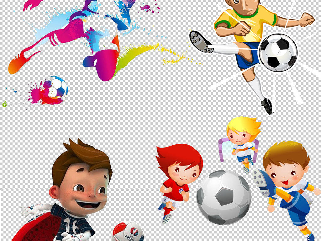 足球运动人物海报PNG素材