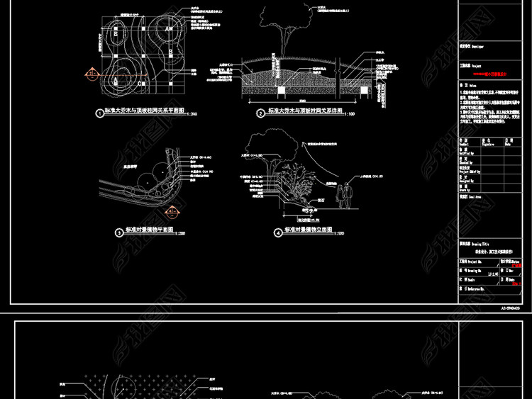 园林景观绿化设计、施工技术规范及种植大样图