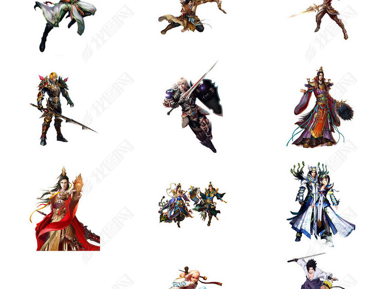 游戏古装男剑客免抠图PNG素材