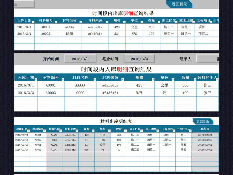 公司材料出入库进出库管理系统表格仓库仓储(