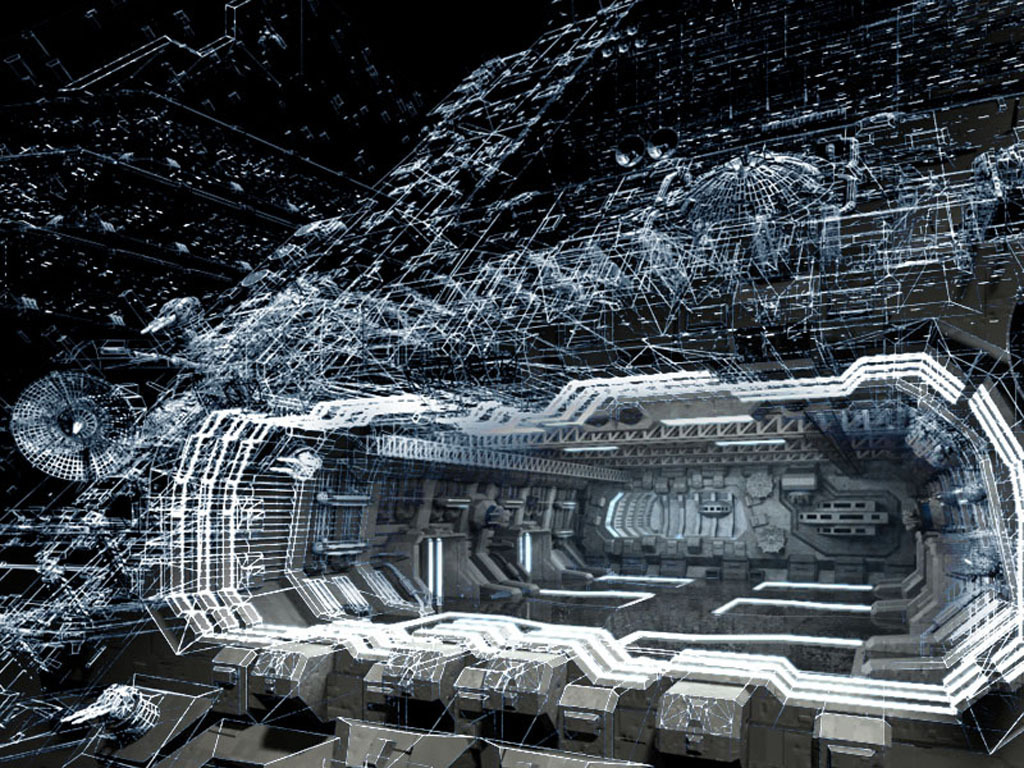 外太空太空飞船科幻元素军事基地空间站