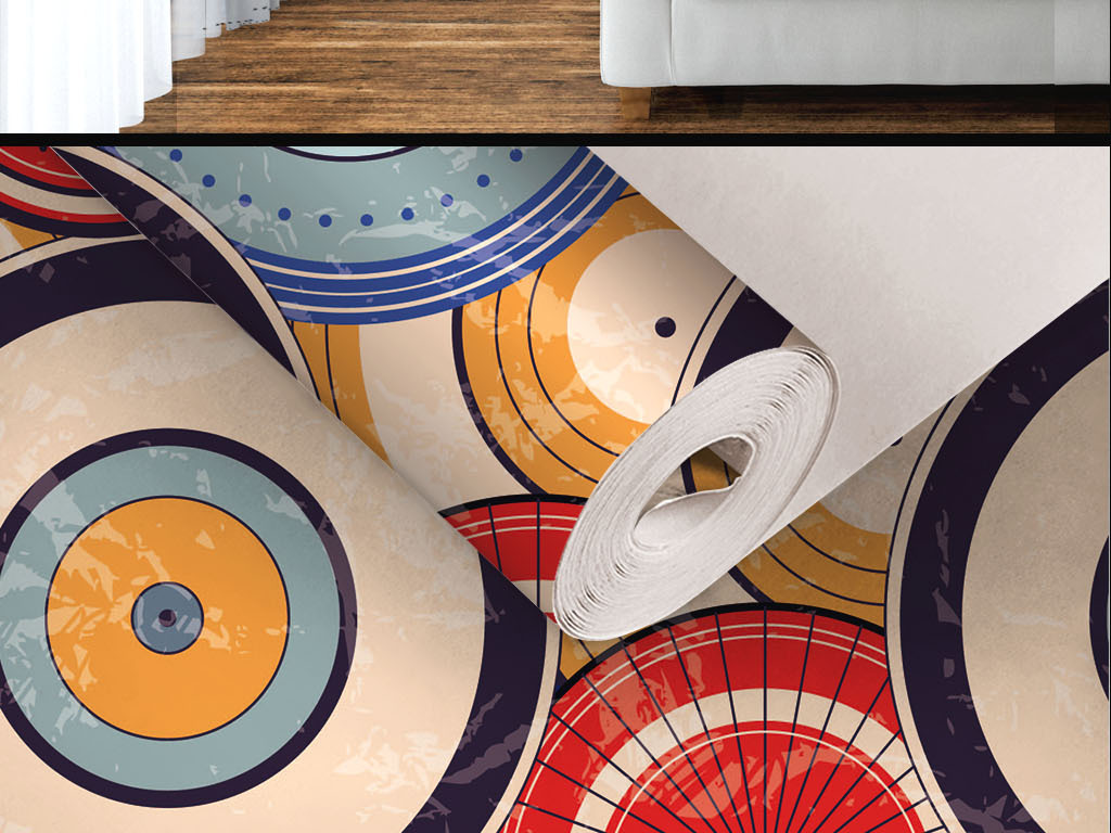 现代简约个性图案墙纸