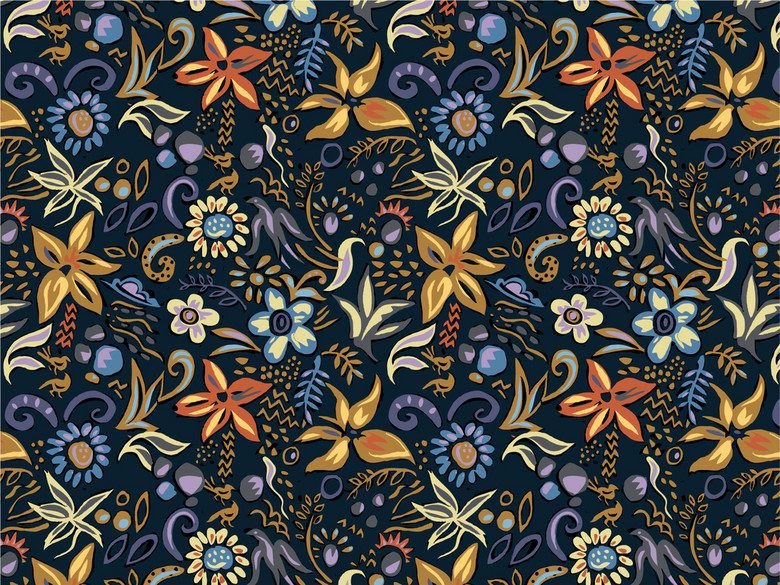 抱枕图案设计布匹印花四方连续面料印花(图片