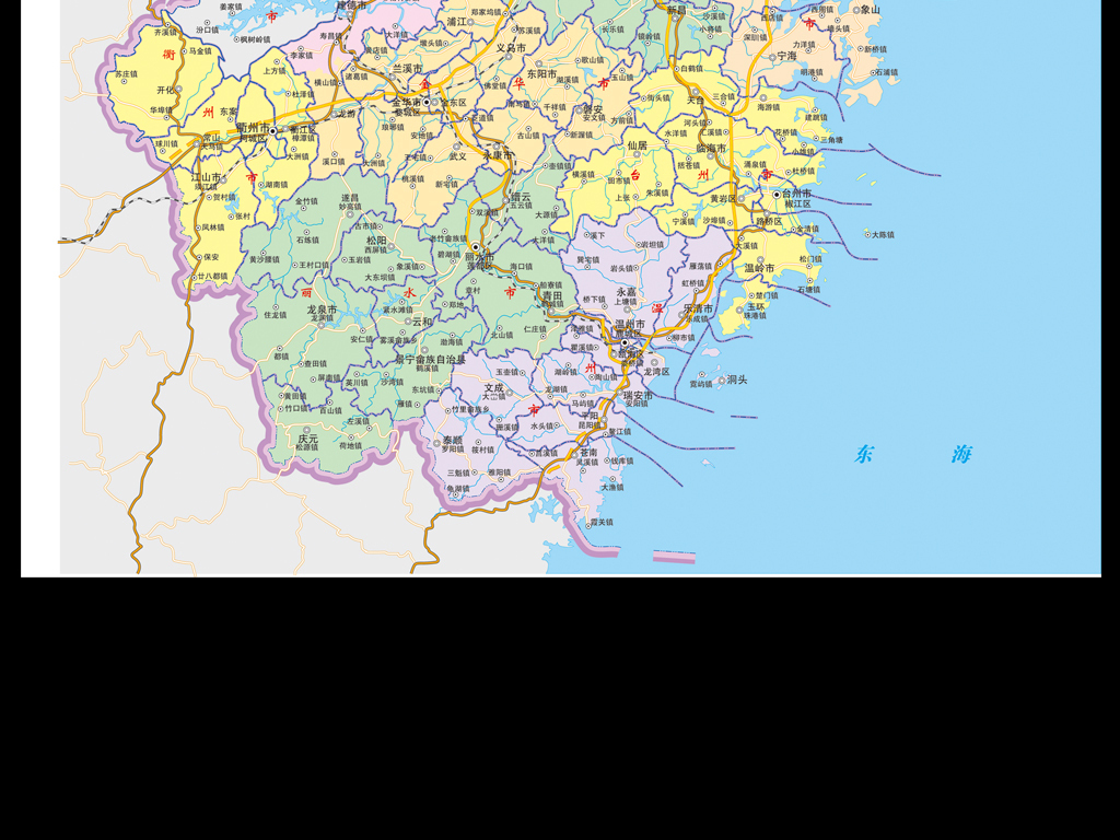 浙江省地图ai源文件模板背景图下载图片
