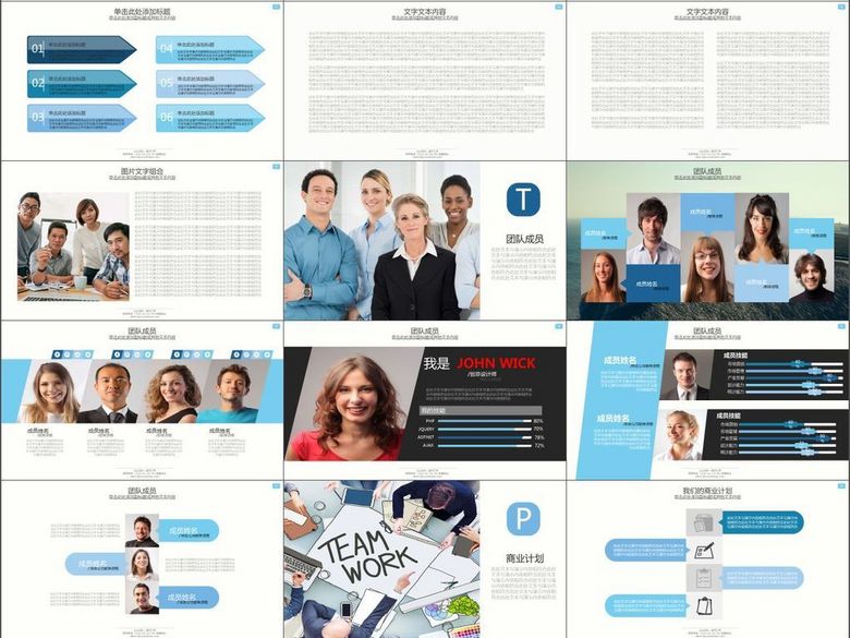 商务介绍公司团队产品简介工作总结汇报(图片