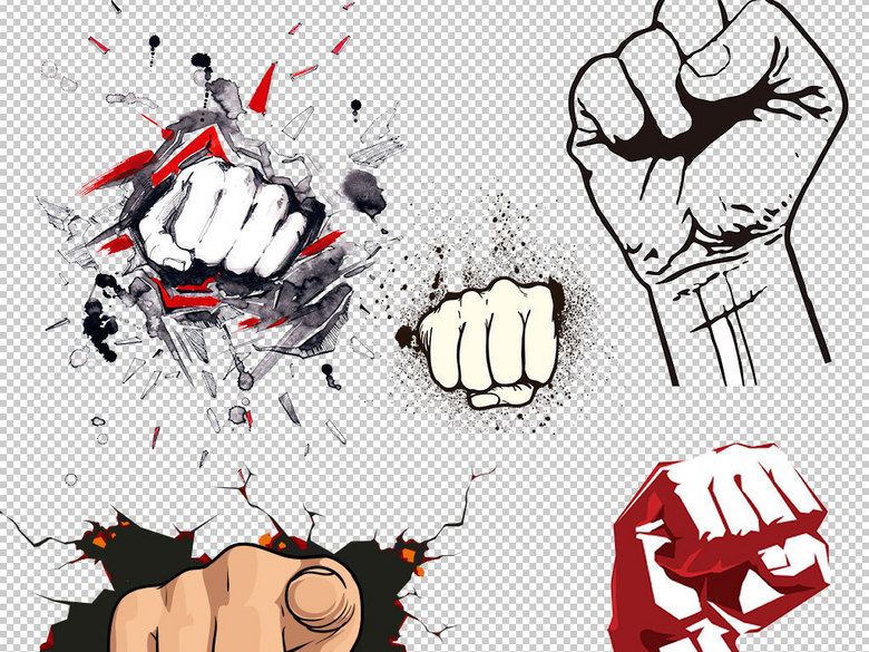 卡通拳头励志向上图片海报素材(图片编号:160