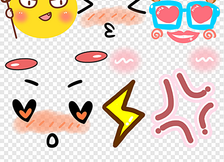 可爱腮红表情包微信表情包孕妇照装饰素材(图