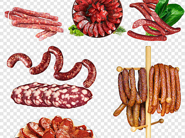 四川腊肠广式腊肠腊肉腊肠油腊肠年货素材(图