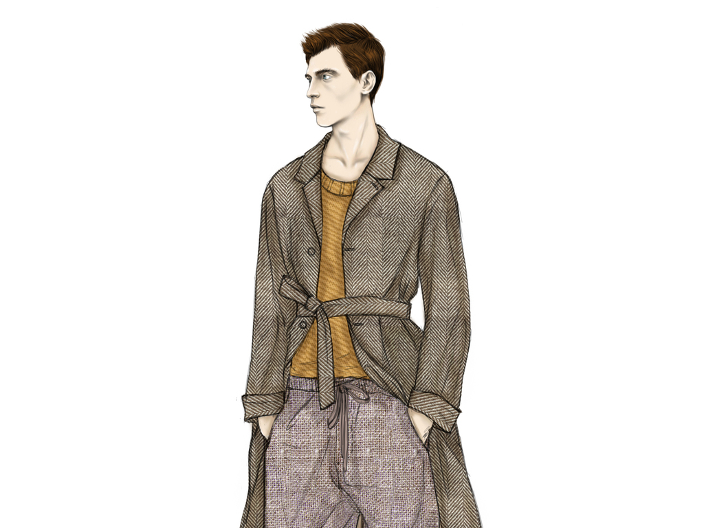 欧美男装高清时装画电脑画设计素材