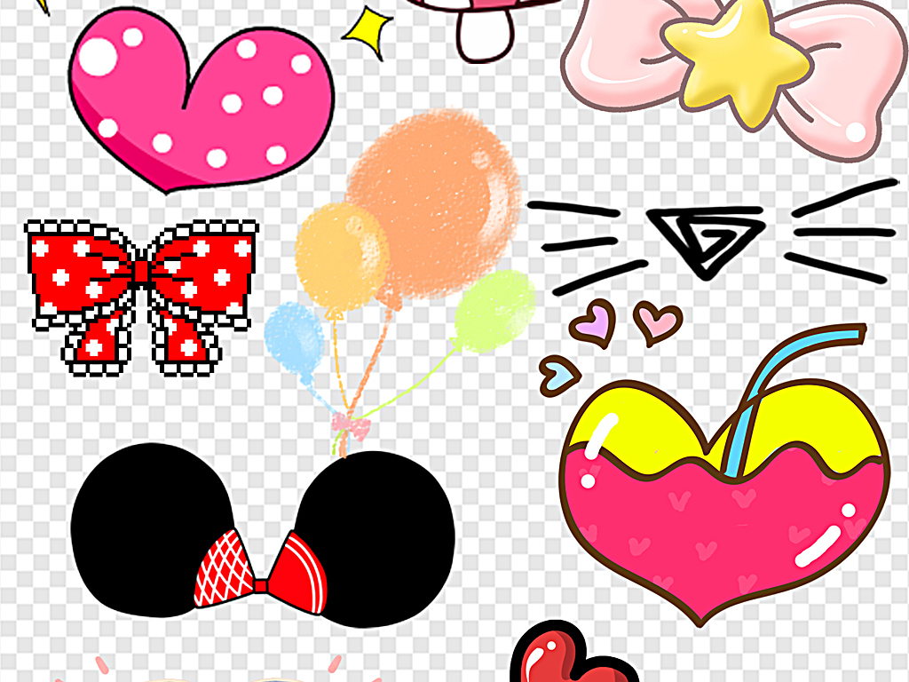 弹幕文字搞笑文字美图秀秀装饰卡通头饰装饰