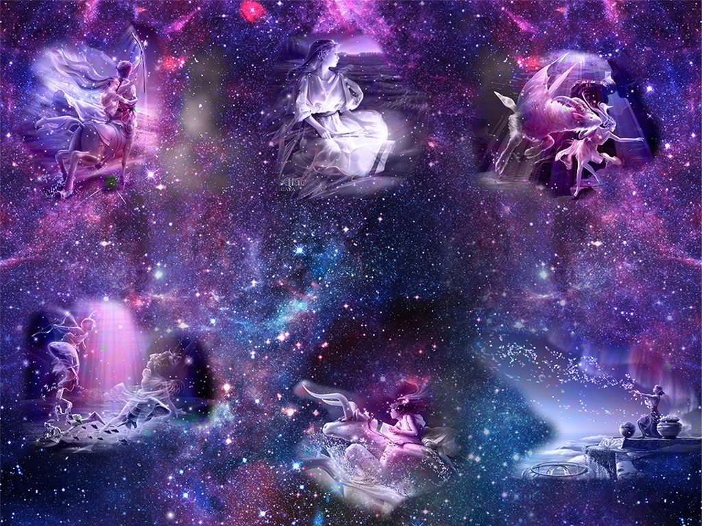 背景墙客厅吊顶效果图星空酒吧餐厅设计星座高清天顶璀璨银河12星座图片