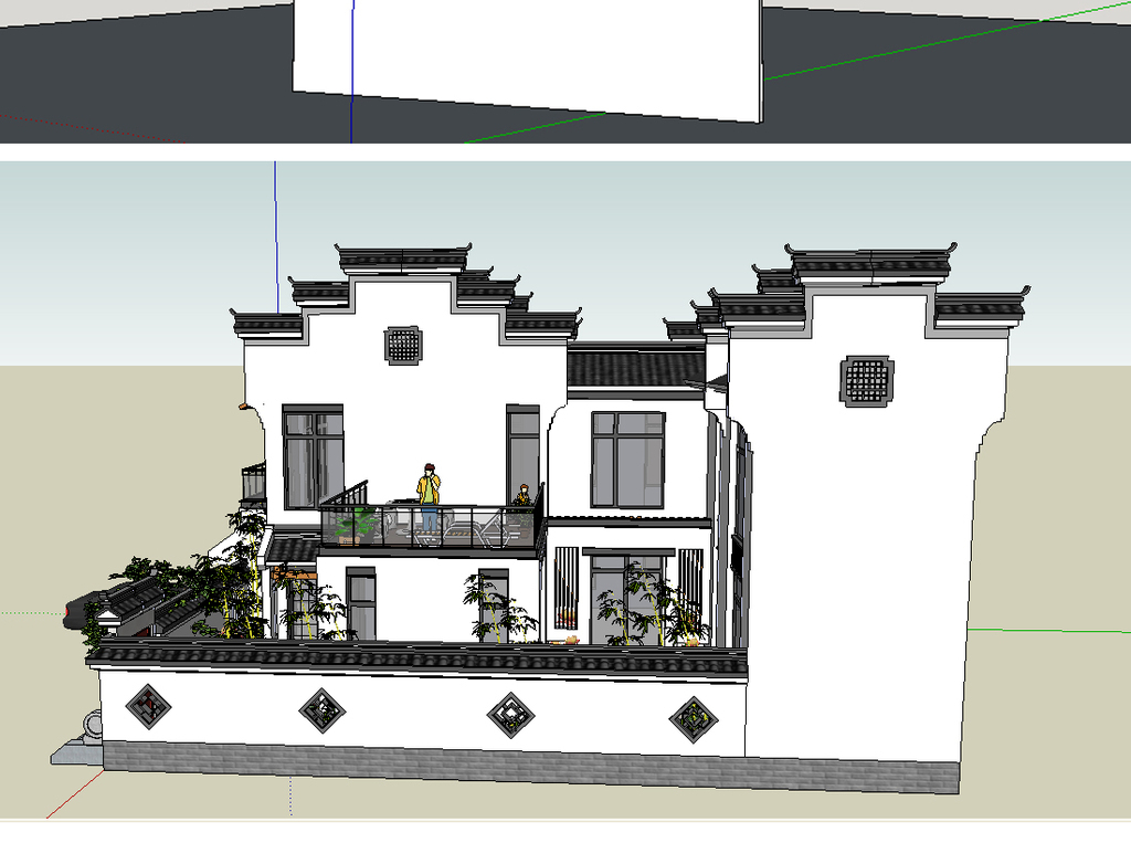 徽派传统建筑马头墙su模型设计图下载(图片50.87mb)