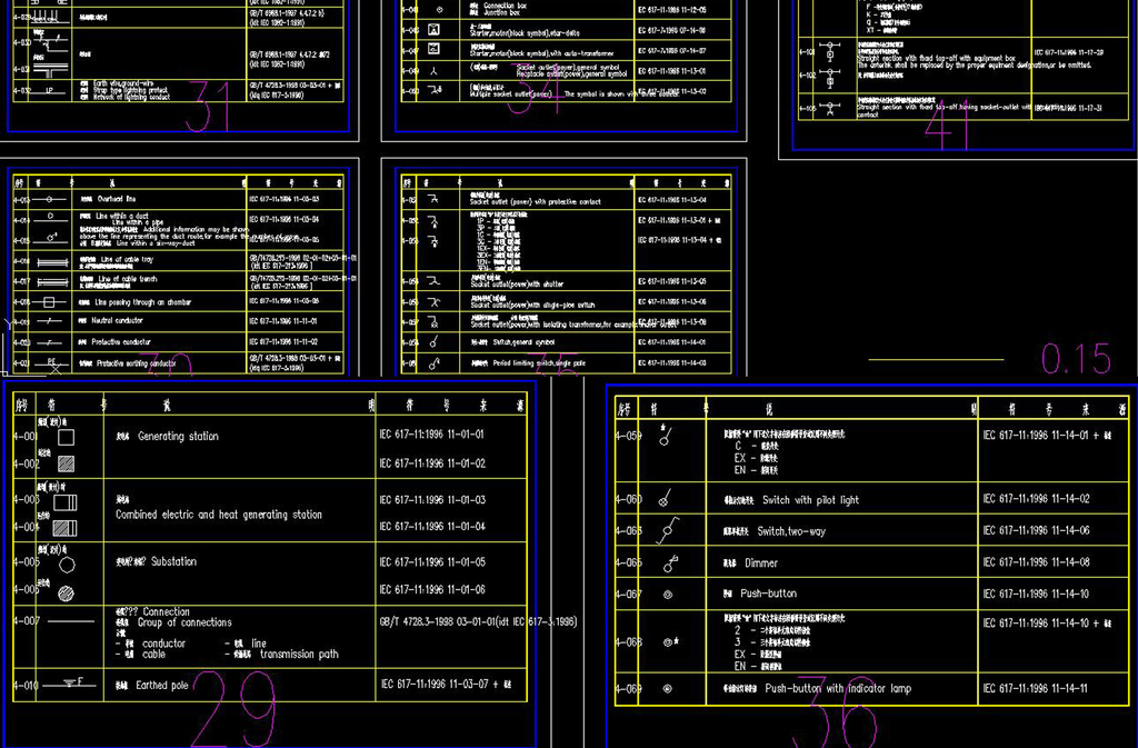 cad国家标准图纸电气图例室内设计标注图