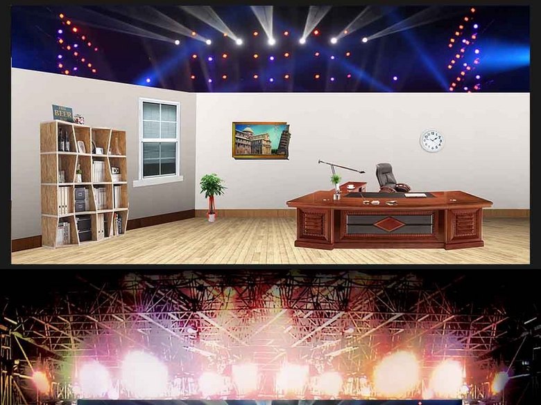 2017年会晚会小品舞台背景图PSD模板(图片编