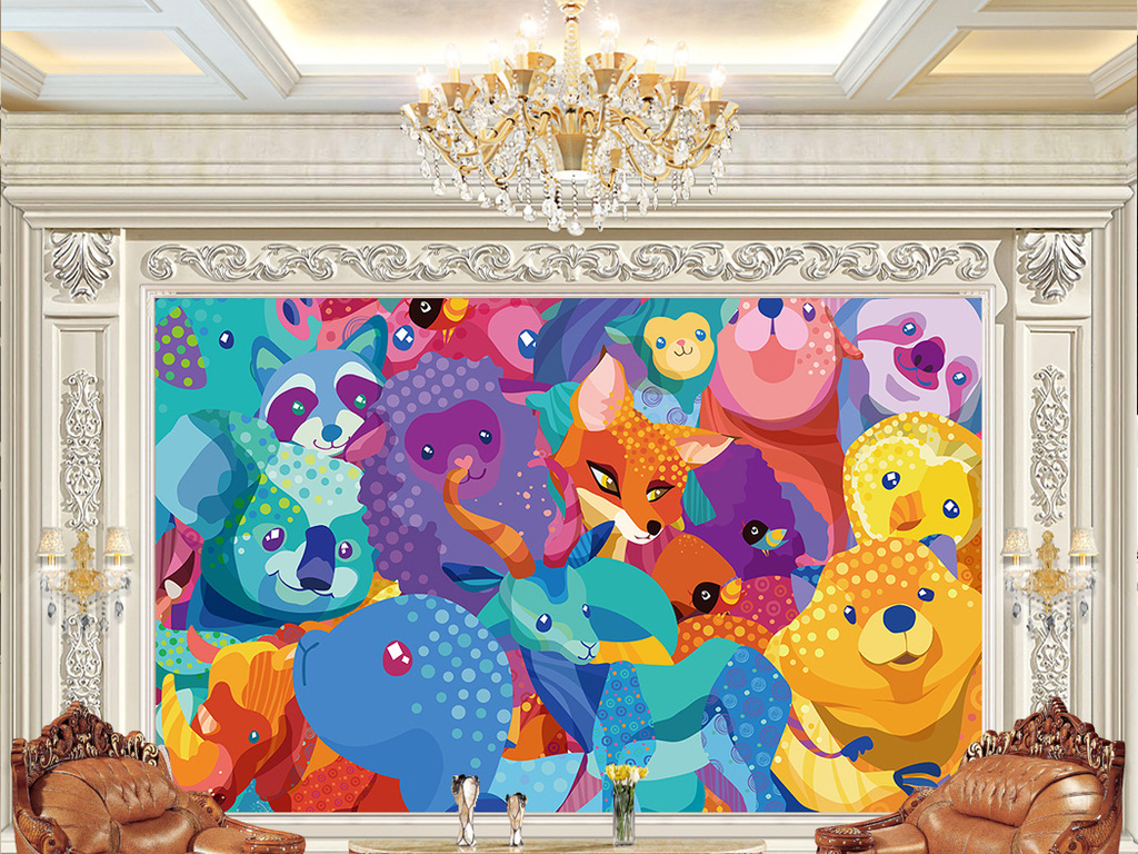 【本作品下载内容为:"抽象儿童画动物乐园动物画背景墙装饰画"模板,其他内容仅为参考,如需印刷成实物请先认真校稿,避免造成不必要的经济损失。】 【声明】未经权利人许可,任何人不得随意使用本网站的原创作品(含预览图),否则将按照我国著作权法的相关规定被要求承担最高达50万元人民币的赔偿责任。