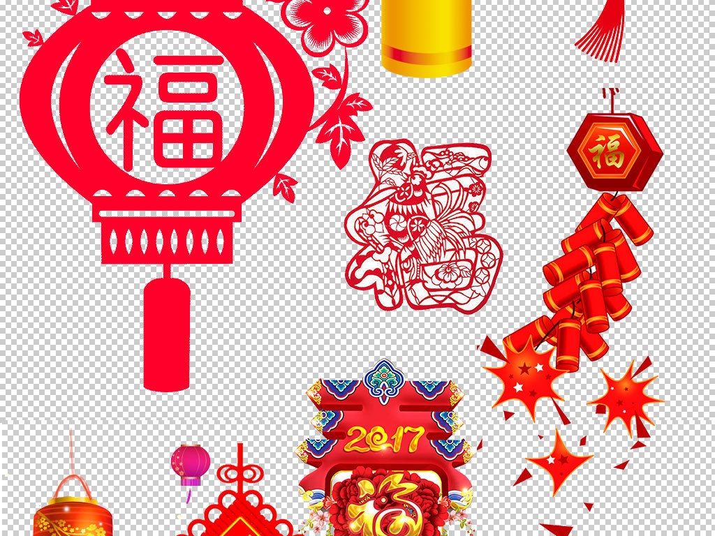 2017新年福字年画海报素材