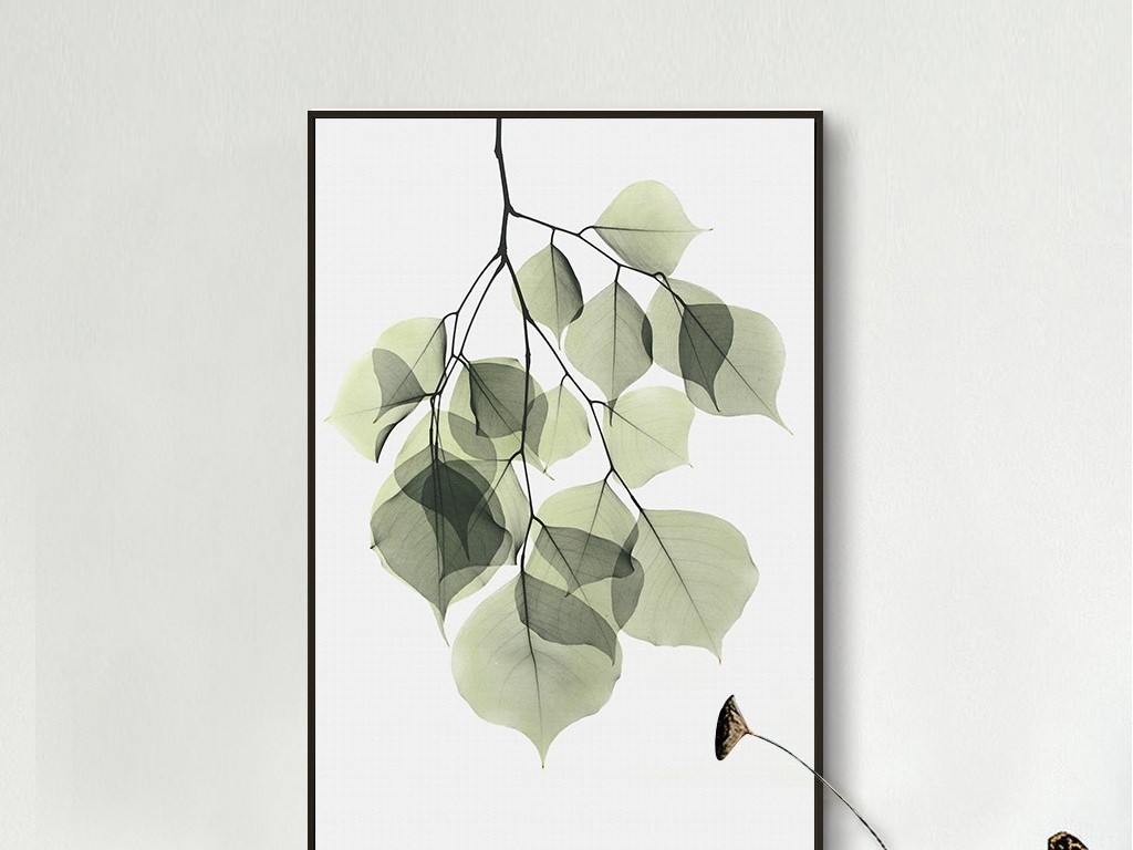 背景墙|装饰画 无框画 植物花卉无框画 > 小清新绿色叶子植物北欧风格图片